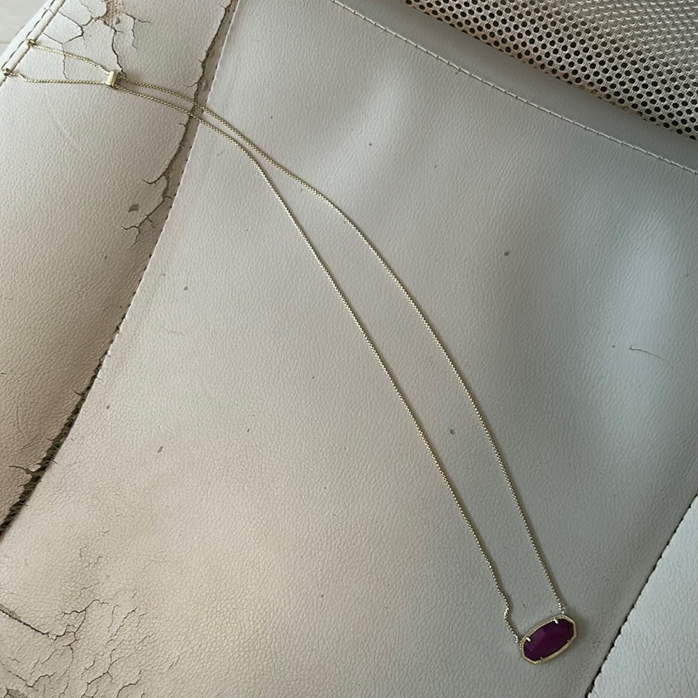 Kendra Scott Purple Stone/Gold Metal Long Necklace